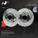 6 Pcs Front Drilled Rotors & Ceramic Brake Pads for 2014 Nissan Sentra