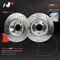 6 Pcs Front Drilled Rotors & Ceramic Brake Pads for 2014 Nissan Sentra