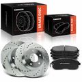 6 Pcs Front Drilled Rotors & Ceramic Brake Pads for 2014 Nissan Sentra