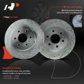 6 Pcs Rear Drilled Rotors & Ceramic Brake Pads for 2007 Pontiac Montana