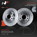 6 Pcs Rear Drilled Brake Rotors & Ceramic Brake Pads for 2009 Audi A3 Quattro