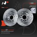 6 Pcs Rear Drilled Brake Rotors & Ceramic Brake Pads for 2009 Audi A3 Quattro