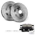 6 Pcs Front Drilled Rotors & Ceramic Brake Pads for 2015 Mercedes-Benz ML350