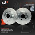 6 Pcs Front Drilled Brake Rotors & Ceramic Brake Pads for 2014 Cadillac ATS