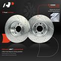 6 Pcs Front Drilled Brake Rotors & Ceramic Brake Pads for 2014 Cadillac ATS