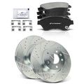 6 Pcs Front Drilled Brake Rotors & Ceramic Brake Pads for 2014 Cadillac ATS