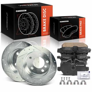 6 Pcs Rear Drilled Rotors & Ceramic Brake Pads for Mini R60 Cooper