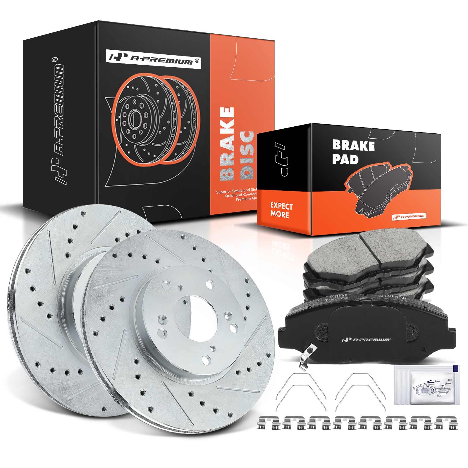 R1 Concepts Front Brakes and Rotors Kit |Front Brake Pads| Brake