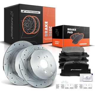 Rear Drilled Rotors & Ceramic Brake Pads for Scion TC 2005-2010