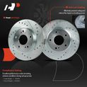 6 Pcs Front Drilled Rotors & Ceramic Brake Pads for 2001 Nissan Maxima