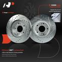 6 Pcs Front Drilled Rotors & Ceramic Brake Pads for 2001 Nissan Maxima