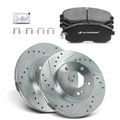 6 Pcs Front Drilled Rotors & Ceramic Brake Pads for 2001 Nissan Maxima