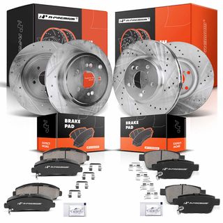 Front & Rear Drilled Rotors & Ceramic Brake Pads for Honda Ridgeline 06-11