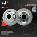 6 Pcs Rear Drilled Rotors & Ceramic Brake Pads for 2009 Volkswagen Touareg