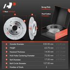 Front & Rear Drilled Rotors & Ceramic Brake Pads for Dodge Durango Jeep