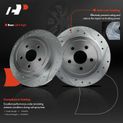 6 Pcs Rear Drilled Brake Rotor & Ceramic Brake Pads for 1996 Plymouth Breeze