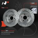 6 Pcs Rear Drilled Brake Rotor & Ceramic Brake Pads for 1996 Plymouth Breeze