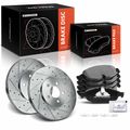 6 Pcs Front Drilled Brake Rotors & Ceramic Pads for 2005 Dodge Stratus