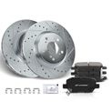 Front Drilled Rotors & Ceramic Brake Pads for Acura RL 2005-2012