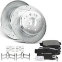 Rear Drilled Rotors & Ceramic Brake Pads for Acura TL 2004-2008