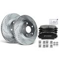 Front Drilled Rotors & Ceramic Brake Pads for Toyota RAV4 06-18 Pontiac Scion