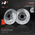 Front Drilled Rotors & Ceramic Brake Pads for Toyota RAV4 06-18 Pontiac Scion