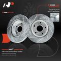 Front Drilled Rotors & Ceramic Brake Pads for Toyota RAV4 06-18 Pontiac Scion