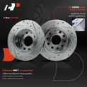 6 Pcs Rear Drilled Rotors & Ceramic Brake Pads for 2011 Audi A3