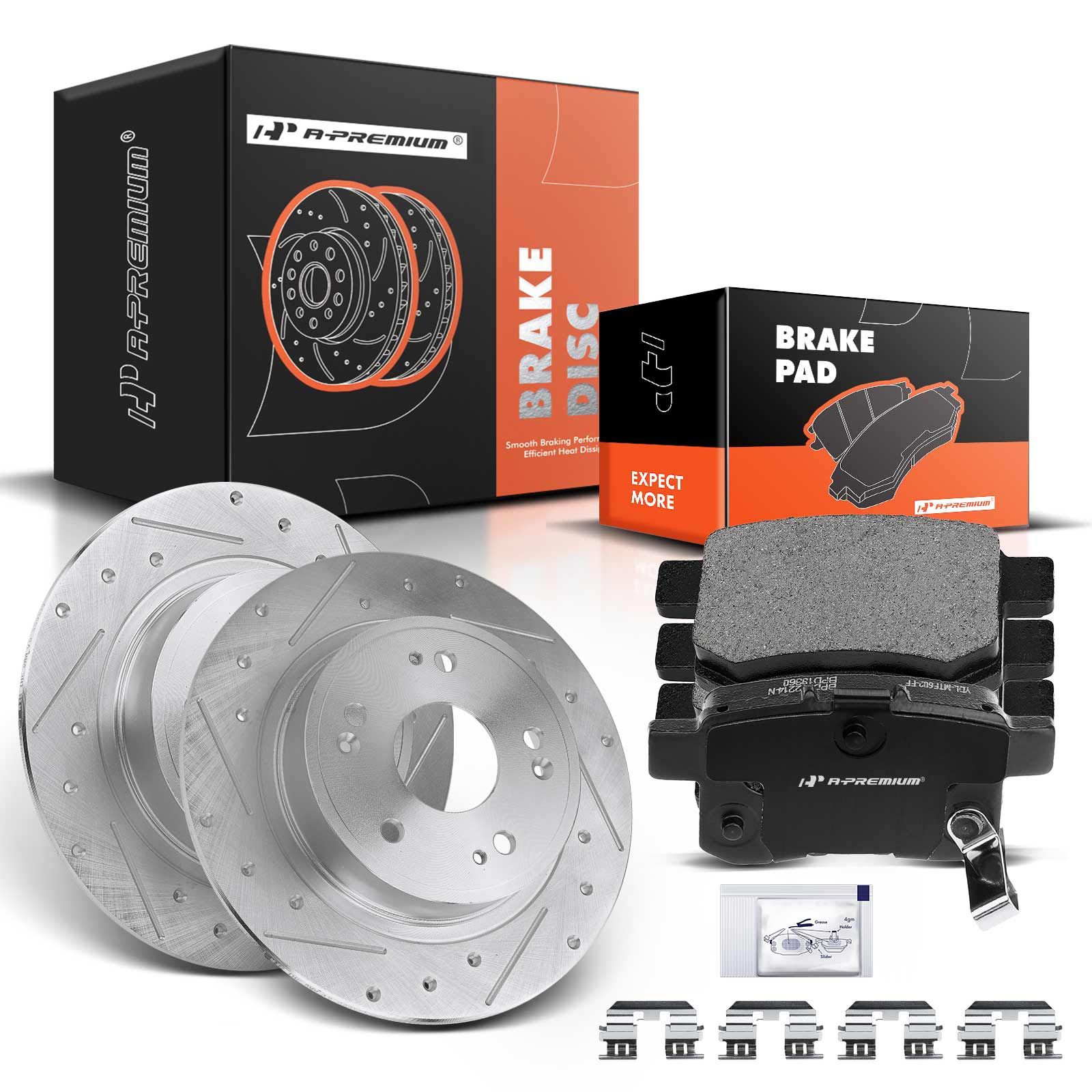 Rear Drilled Rotors & Ceramic Brake Pads