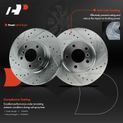 6 Pcs Front Drilled Rotors & Ceramic Brake Pads for 2011 BMW X3