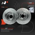 6 Pcs Front Drilled Rotors & Ceramic Brake Pads for 2011 BMW X3