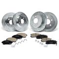 12 Pcs Front & Rear Drilled Brake Rotors & Ceramic Pads for 2005 Chevrolet Monte Carlo