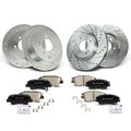 12 Pcs Front & Rear Drilled Brake Rotors & Brake Pads for Hyundai Tucson Kia