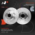 12 Pcs Front & Rear Drilled Brake Rotors & Brake Pads for 2014 BMW 640i