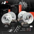 12 Pcs Front & Rear Drilled Brake Rotors & Brake Pads for 2014 BMW 640i