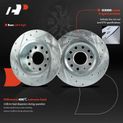 6 Pcs Rear Drilled Rotors & Ceramic Brake Pads for 2018 Volkswagen Golf Alltrack