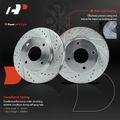 6 Pcs Front Drilled Rotors & Ceramic Brake Pads for 2010 Nissan Versa