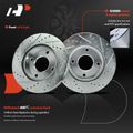 6 Pcs Front Drilled Rotors & Ceramic Brake Pads for 2010 Nissan Versa