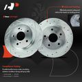 6 Pcs Rear Drilled Rotors & Ceramic Brake Pads for 2014 Scion tC