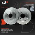 6 Pcs Front Drilled Brake Rotors & Ceramic Brake Pads for 2013 Nissan TITAN