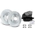 Rear Drilled Rotors & Ceramic Brake Pads for 2009 Pontiac Vibe