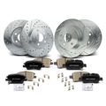 12 Pcs Front & Rear Drilled Rotors & Ceramic Brake Pads for Chevy Cruze