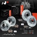 12 Pcs Front & Rear Drilled Brake Rotors & Ceramic Brake Pads for Audi A6 00-01