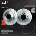 6 Pcs Front Drilled Brake Rotors & Ceramic Brake Pads for 2007 Hummer H3