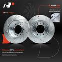 6 Pcs Front Drilled Brake Rotors & Ceramic Brake Pads for 2007 Hummer H3