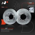 12 Pcs Front & Rear Drilled Rotors & Ceramic Brake Pad for 1996 Dodge Avenger