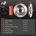 Front Disc Brake Rotors for Dodge Journey 2012-2020 Chrysler Town & Country Ram