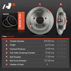 Rear Disc Brake Rotors for Dodge Intrepid Chrysler Concorde LHS 300M Yorker