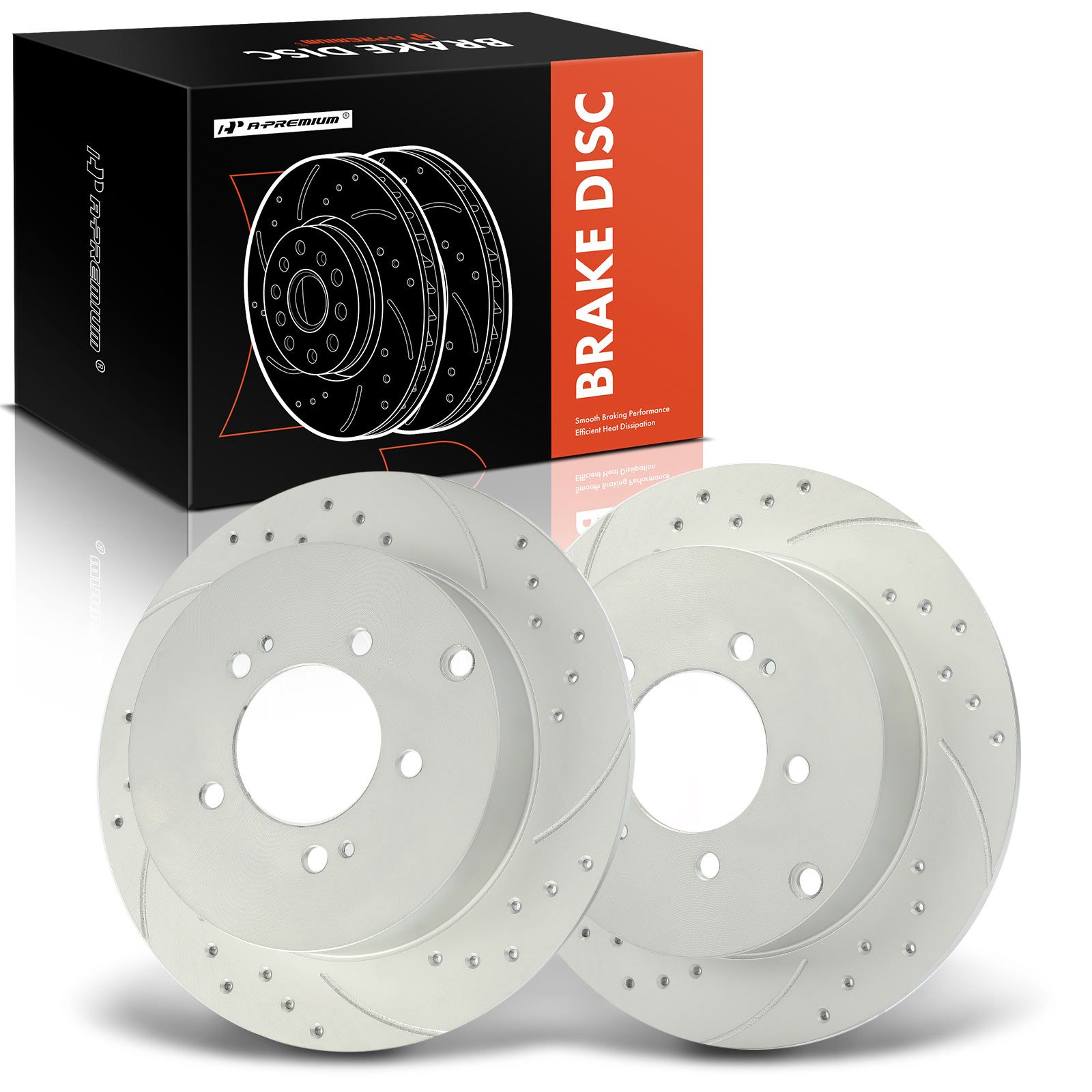 2 Pcs Rear Drilled Brake Rotors for 2010 Mitsubishi Outlander