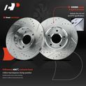 2 Pcs Front Drilled Brake Rotors for Mitsubishi Lancer 09-15 Outlander PHEV